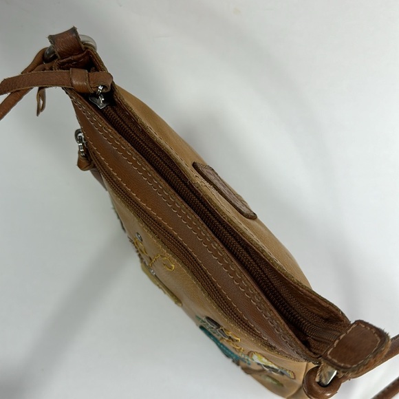 Fossil Leather Crossbody Flower Handbag - Picture 8 of 12